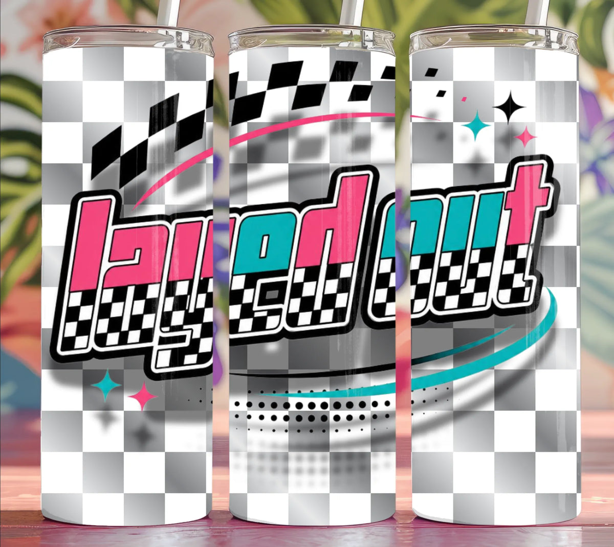 Layed Out Retro Checkered Tumbler