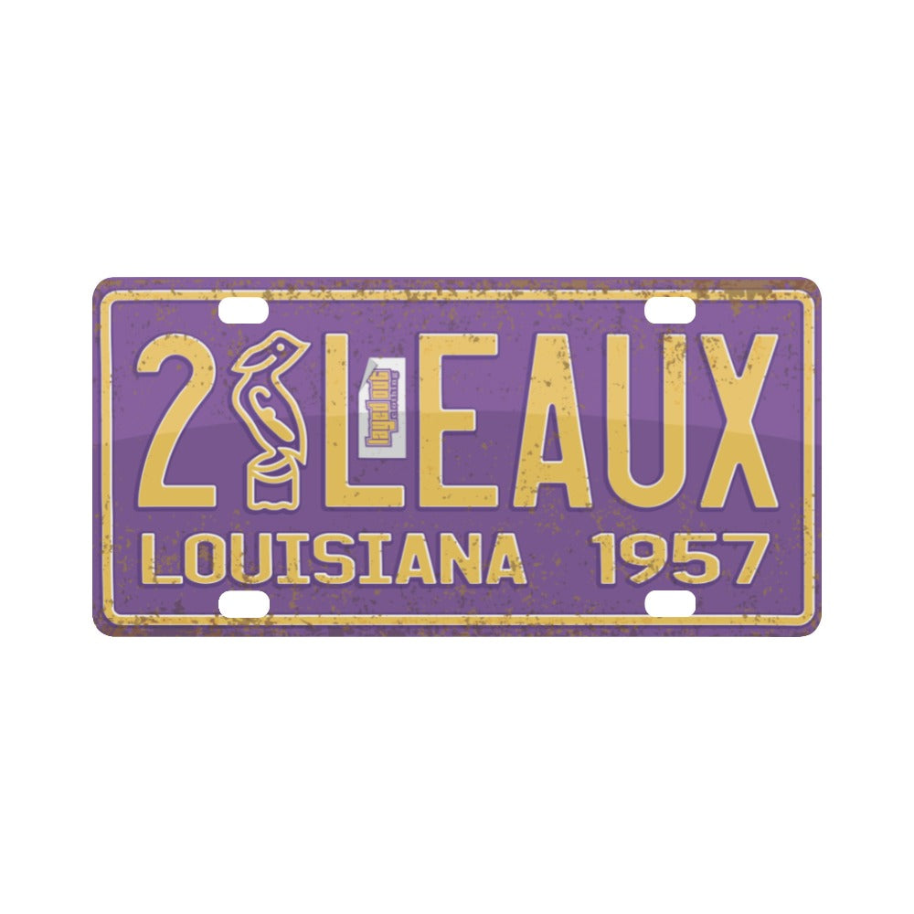 Louisiana 1957 2 LEAUX License Plate (Rust) #5 of 50 Classic License Plate