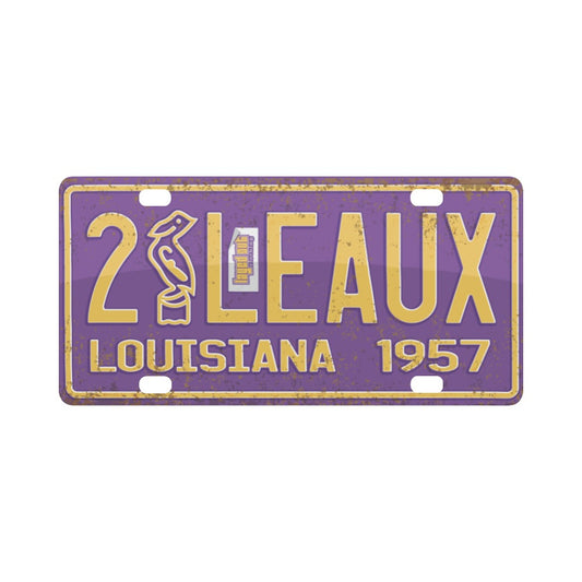 Louisiana 1957 2 LEAUX License Plate (Rust) #5 of 50 Classic License Plate